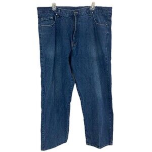 Men's Karl Kani Gold Wide Leg Jeans Blue Urban Hip-hop Baggy Y2K Size 44x34